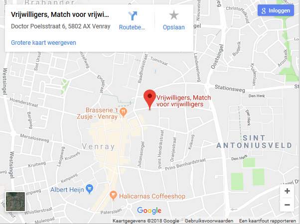 route match voor vrijwilligers