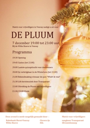 Match organiseert uitreiking de Pluum in de Schouwburg Venray